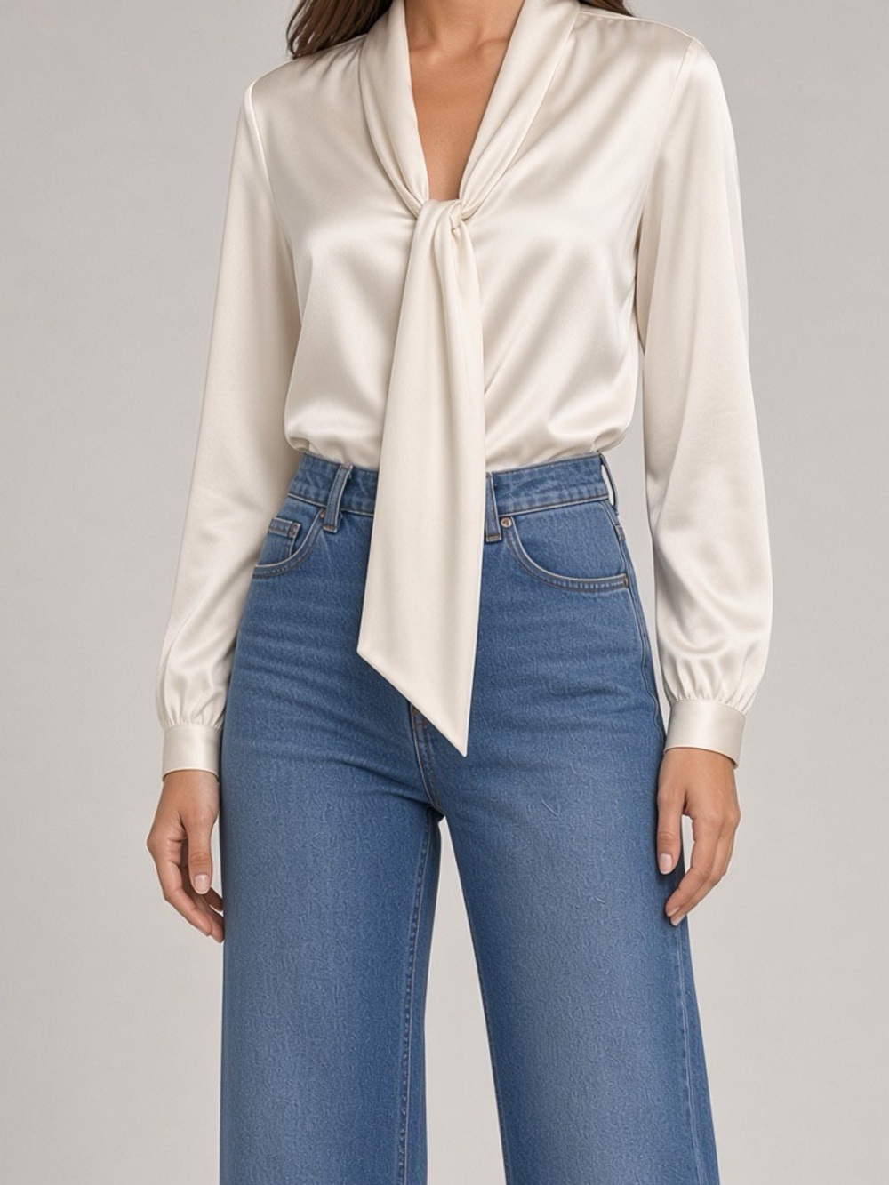Ann Taylor Cream Silk Blouse